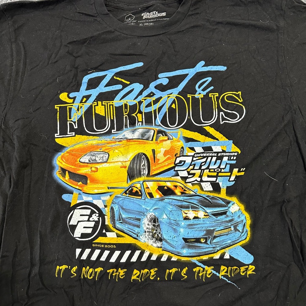 Fast & Furious T-Shirt Mens Size XL Black Graphic Short Sleeve Cotton Movie Tee